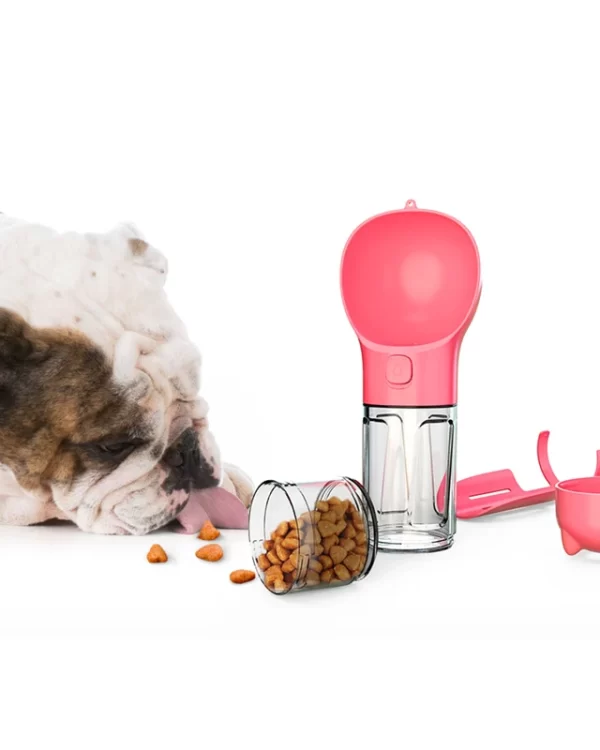 Portable Water Bottle 3 in1 -  Water Feeder, Food Dispenser, Poop Bag Holder