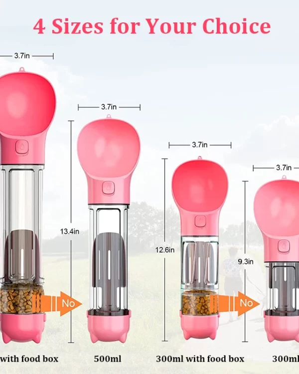 Portable Water Bottle 3 in1 -  Water Feeder, Food Dispenser, Poop Bag Holder - Image 6
