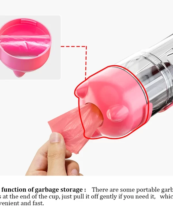 Portable Water Bottle 3 in1 -  Water Feeder, Food Dispenser, Poop Bag Holder - Image 4