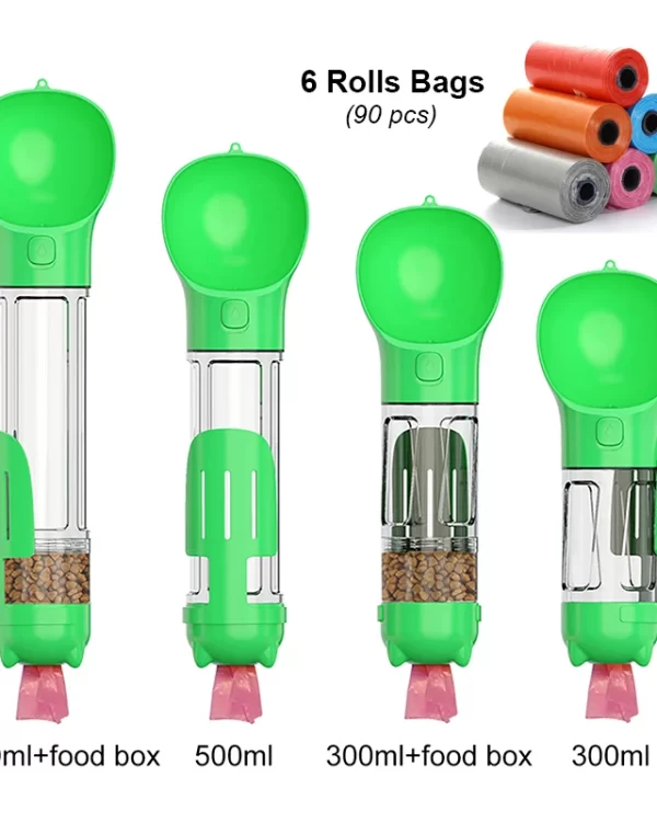Portable Water Bottle 3 in1 -  Water Feeder, Food Dispenser, Poop Bag Holder - Image 8