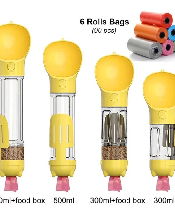 Portable Water Bottle 3 in1 -  Water Feeder, Food Dispenser, Poop Bag Holder - Image 7