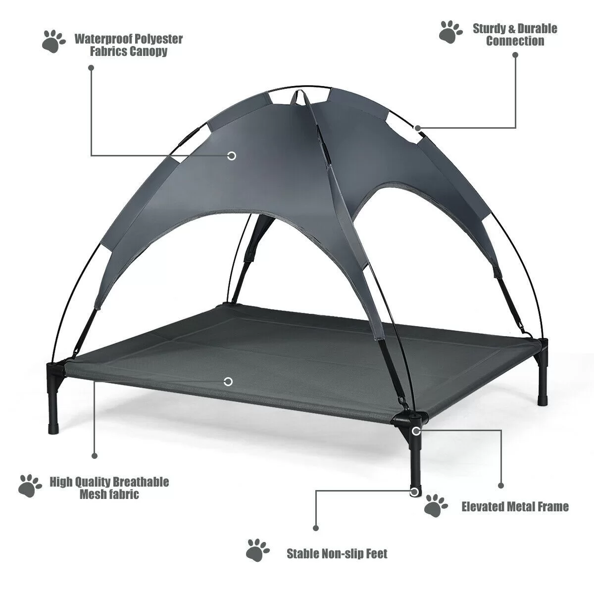 Elevated Pet Bed with Removable Canopy - Image 6