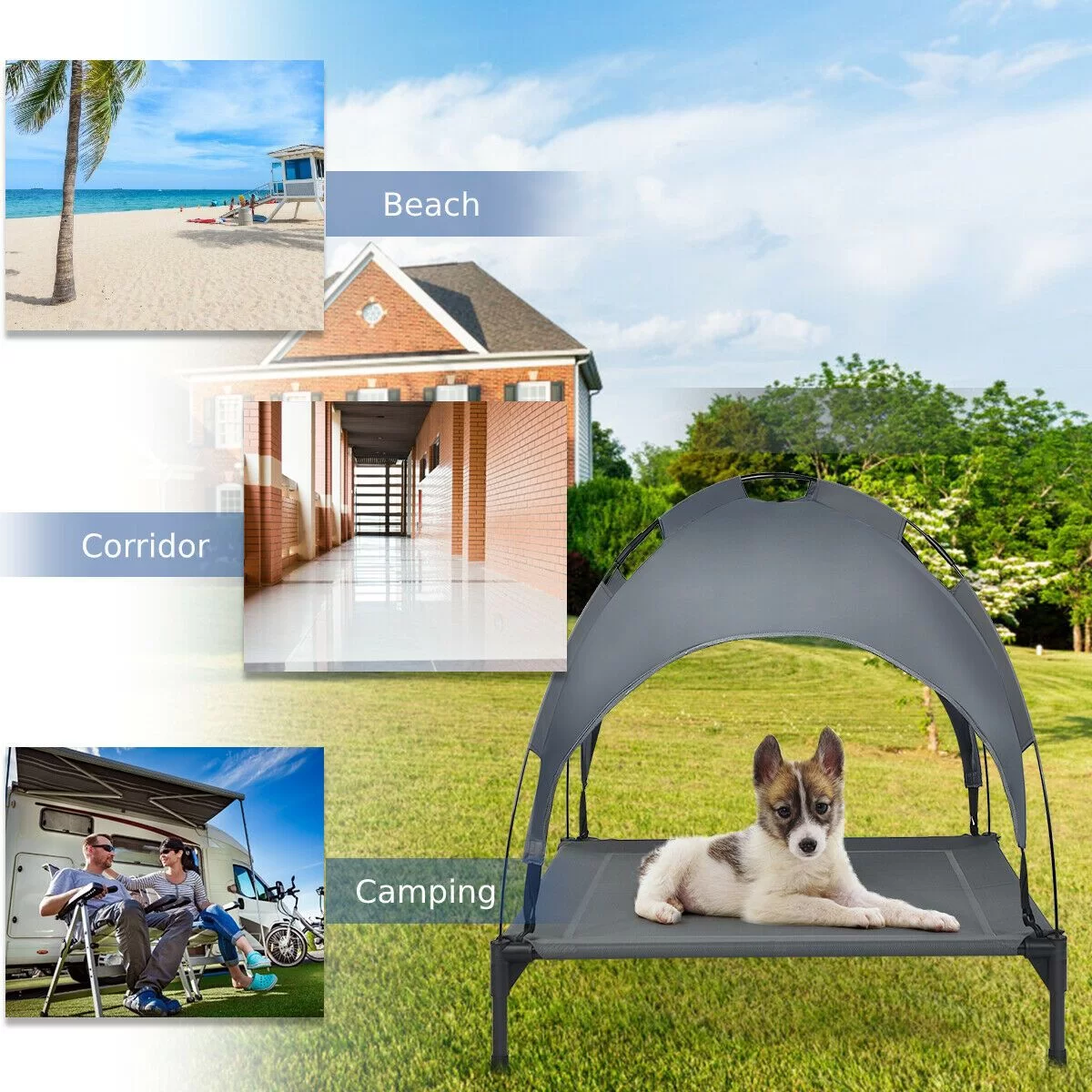 Elevated Pet Bed with Removable Canopy - Image 15