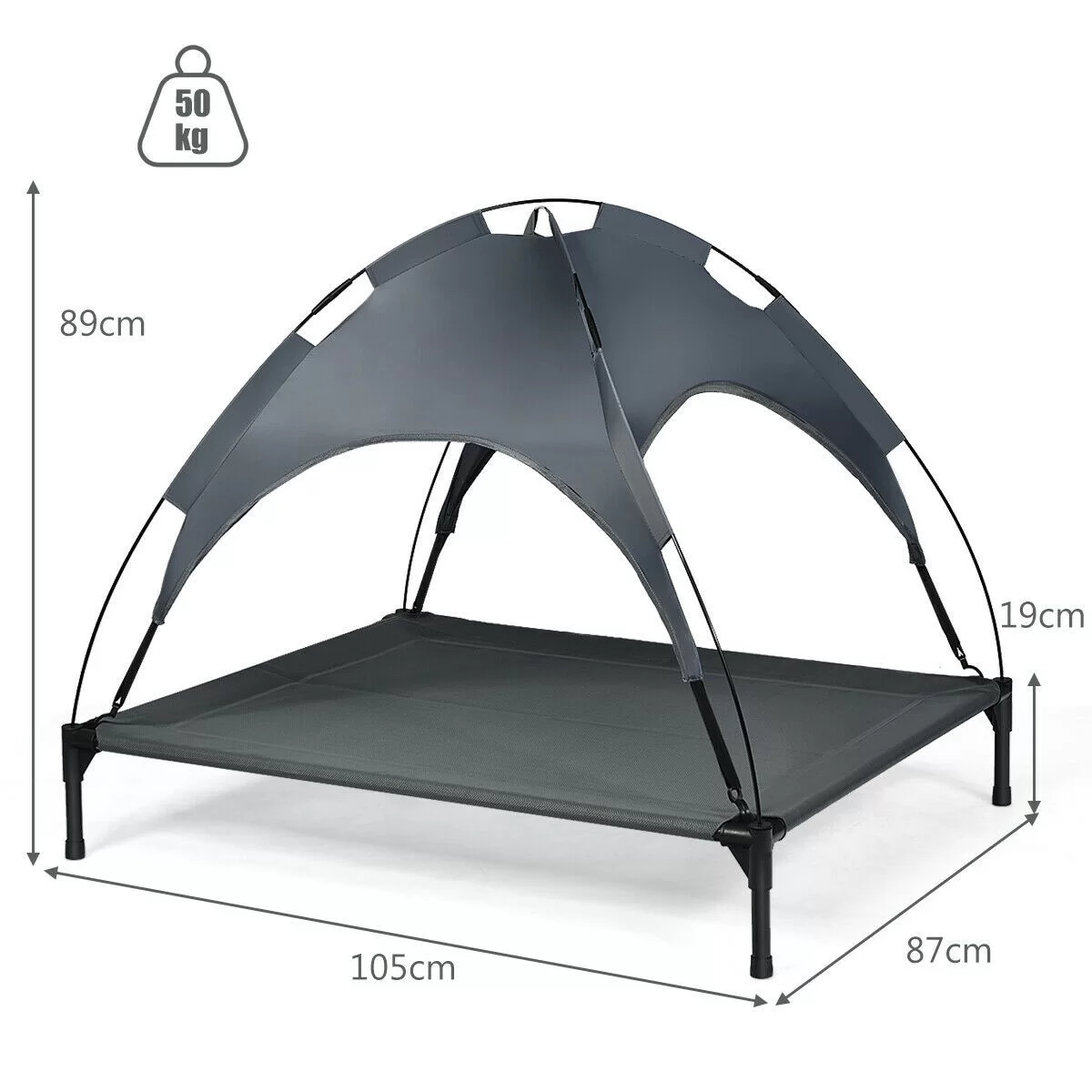 Elevated Pet Bed with Removable Canopy - Image 5